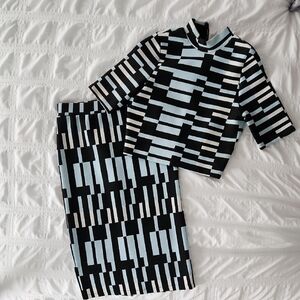Topshop Black and White Patterned Set
